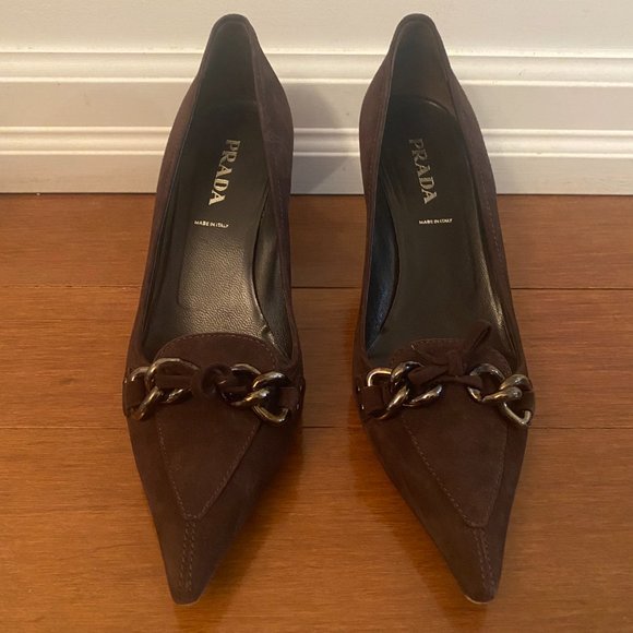 Brown suede Prada Heels - Picture 2 of 4